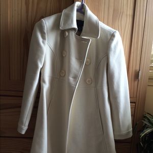 Winter white coat! Super flattering fit!